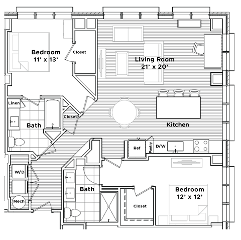 a floor plan of a house at Madison West Elm, Conshohocken Pennsylvania